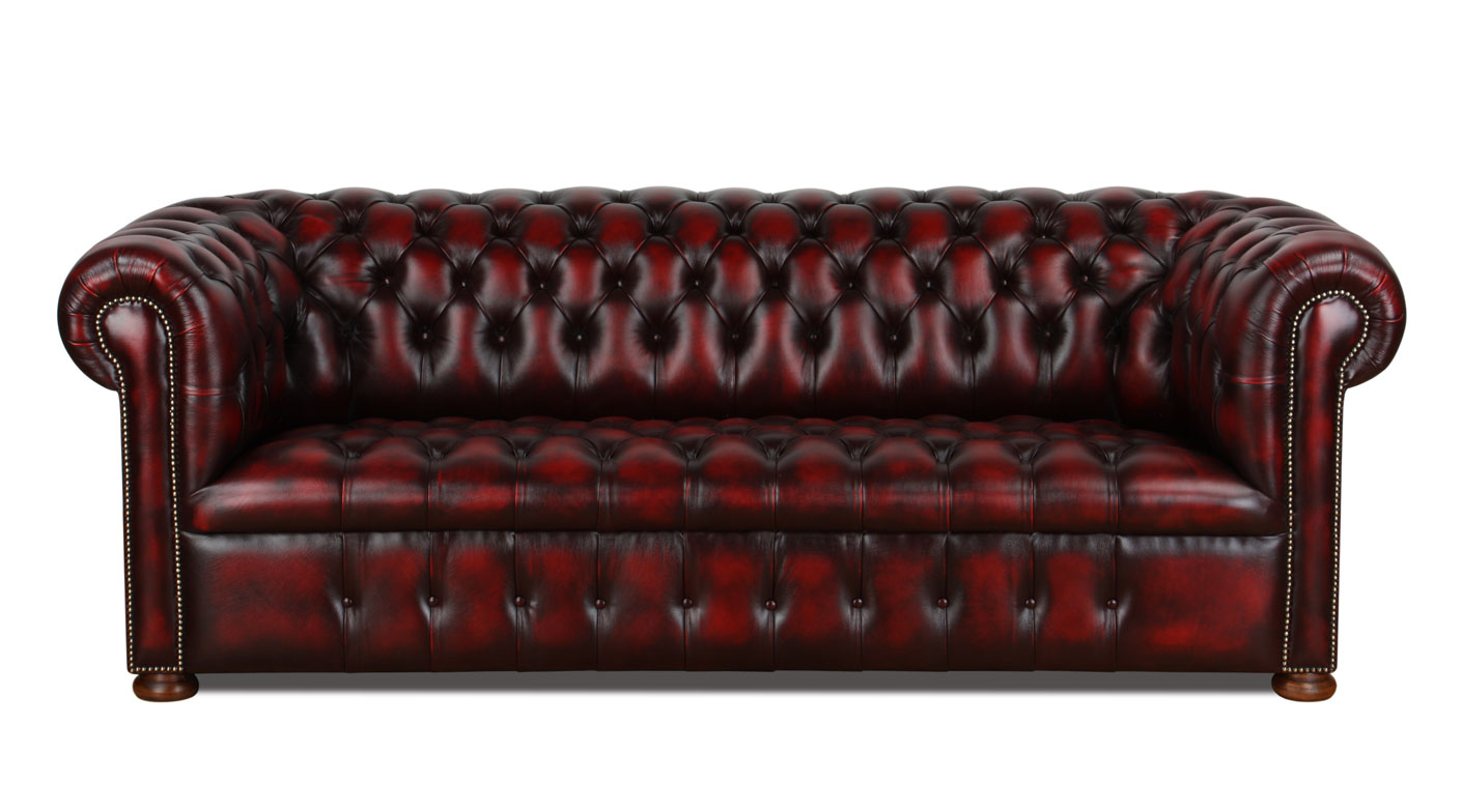 Bild vom Winchester Chesterfield Sofa in Leder rot
