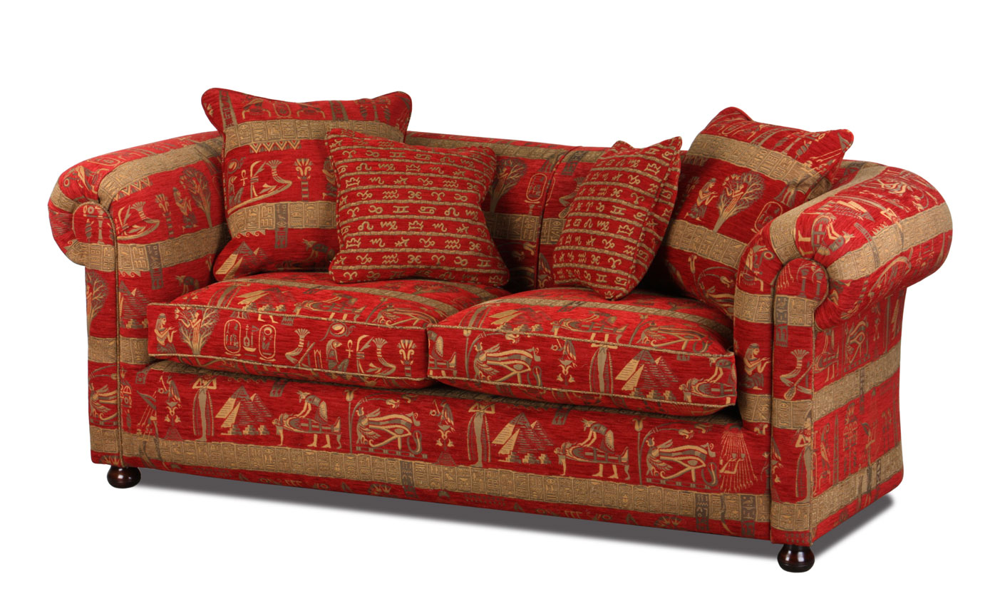 Foto von einem Chesterfield Sofa im Stoff Cleopatra Rot